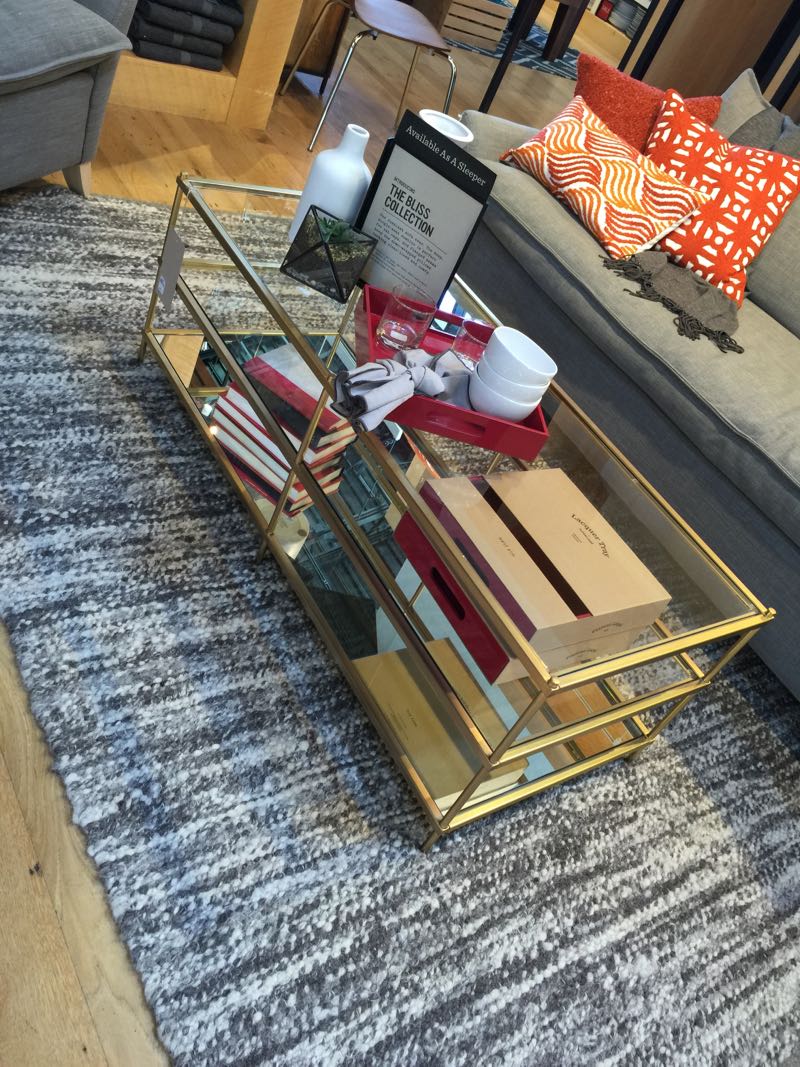 west elm gold glass coffee table